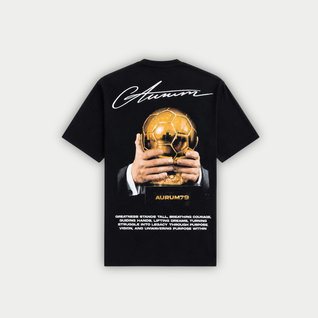 CAMISETA AURUM BALLON D ORO NEGRA