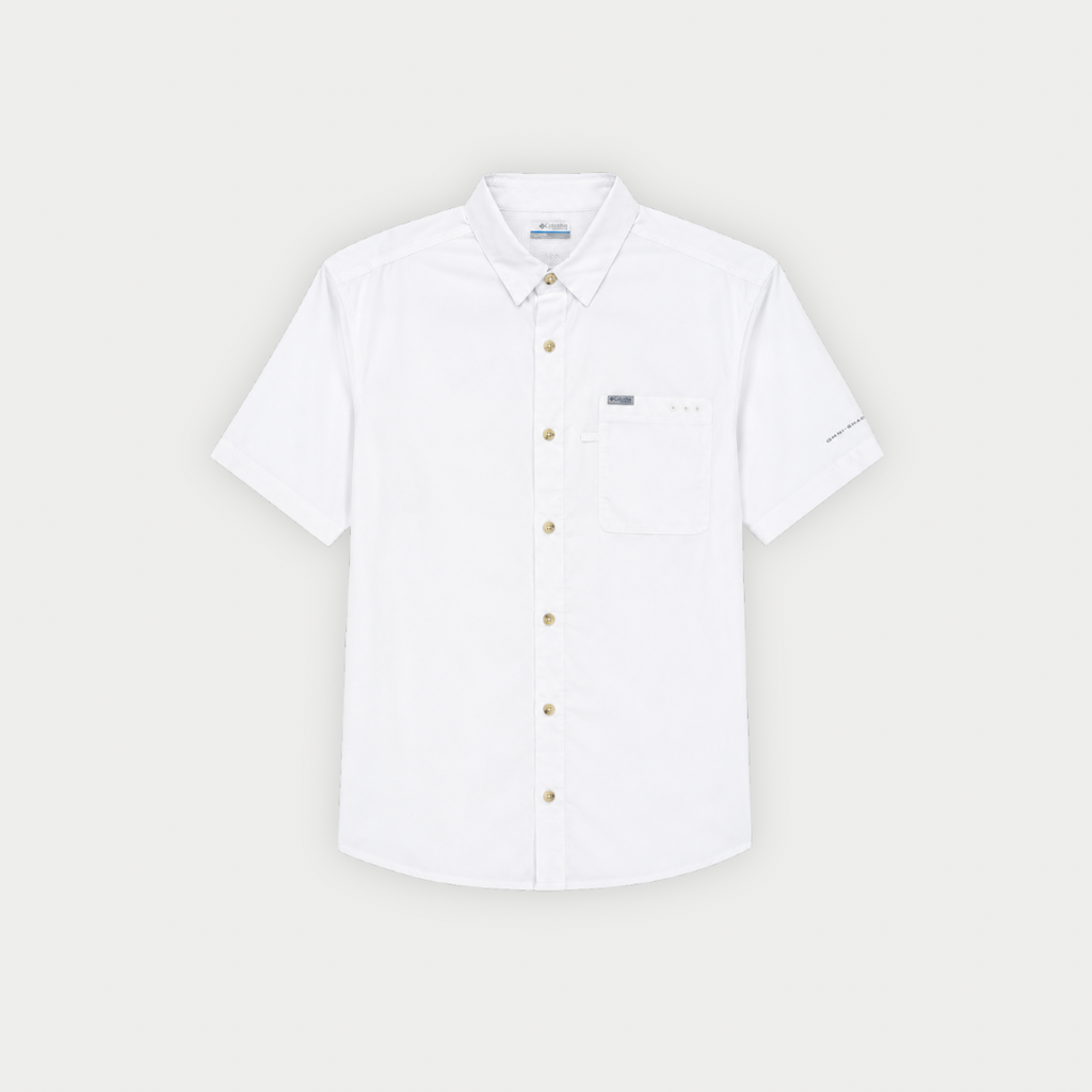CAMISA COLUMBIA BLUEFIN BLANCA MANGA CORTA