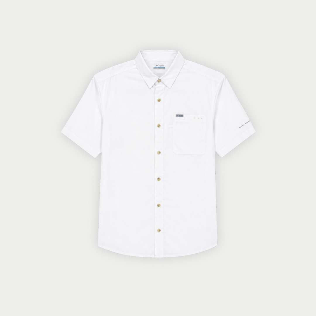 CAMISA COLUMBIA BLUEFIN BLANCA MANGA CORTA
