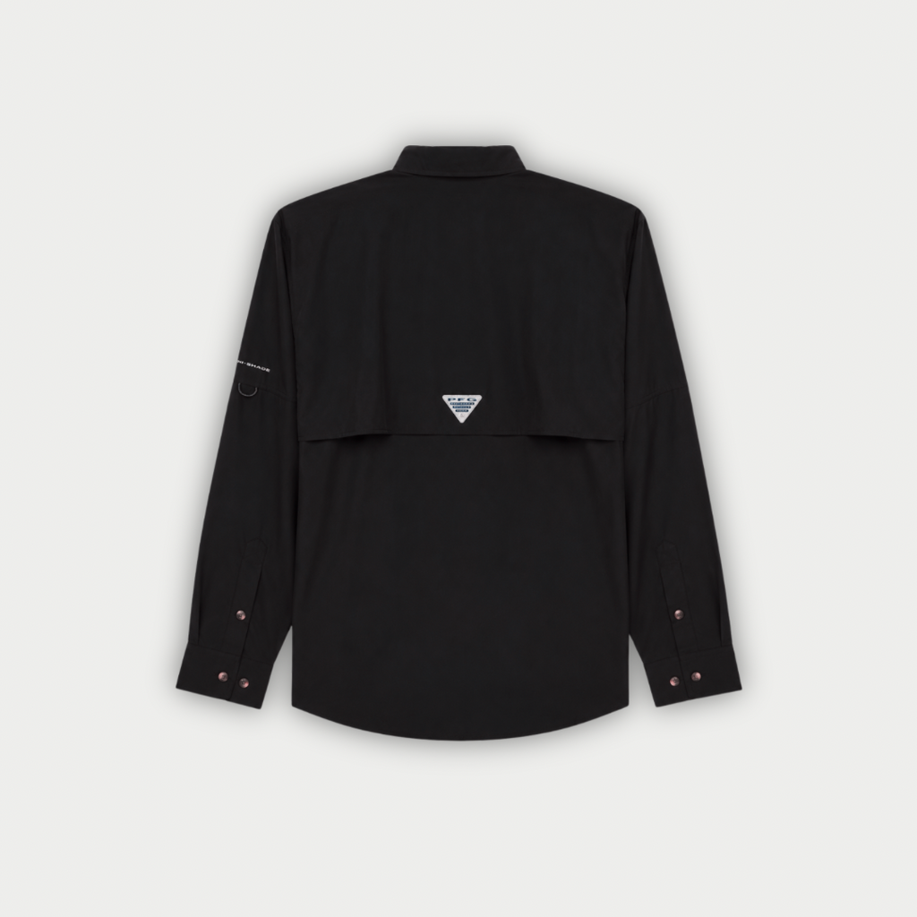CAMISA COLUMBIA DISTANT NEGRA MANGA LARGA