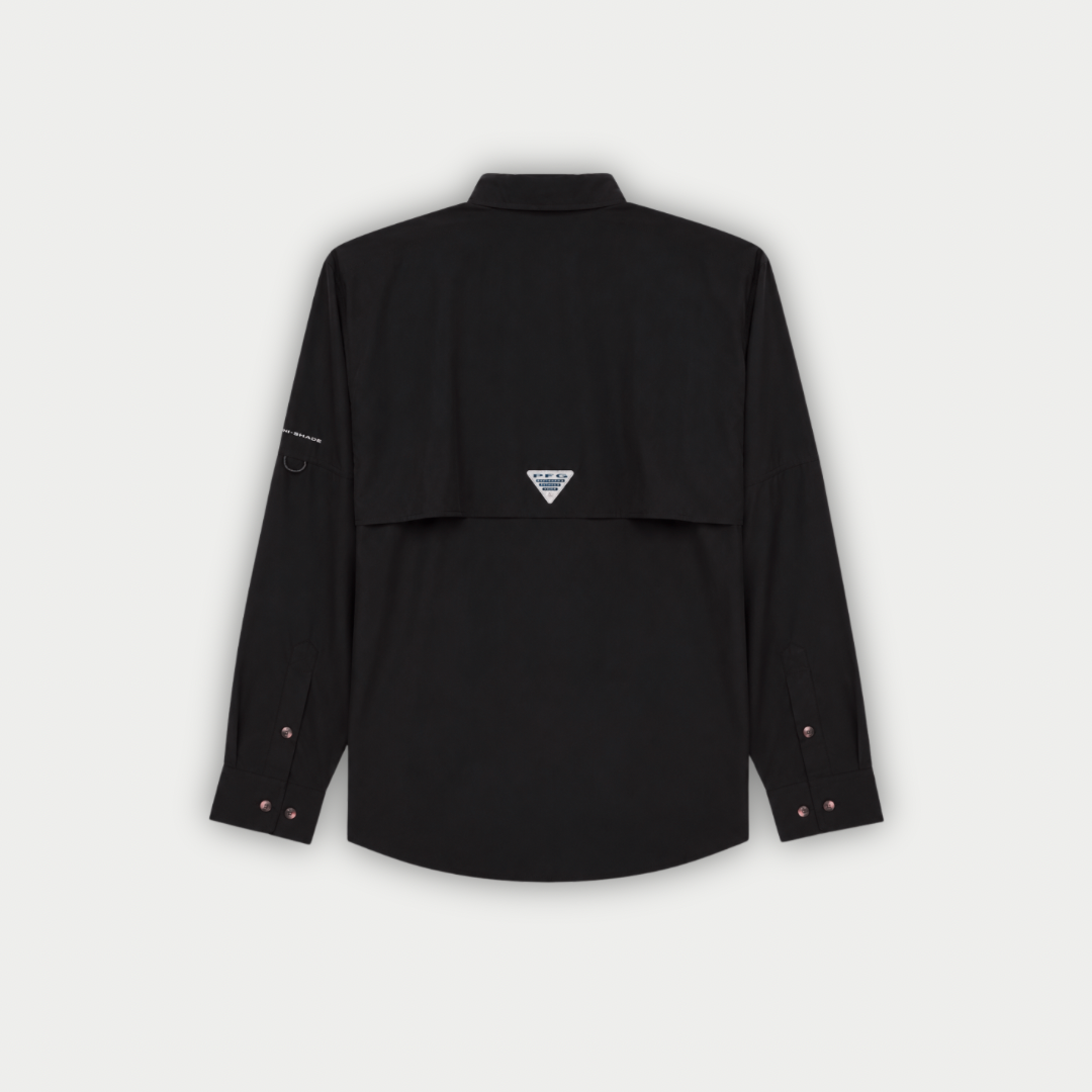 CAMISA COLUMBIA DISTANT NEGRA MANGA LARGA