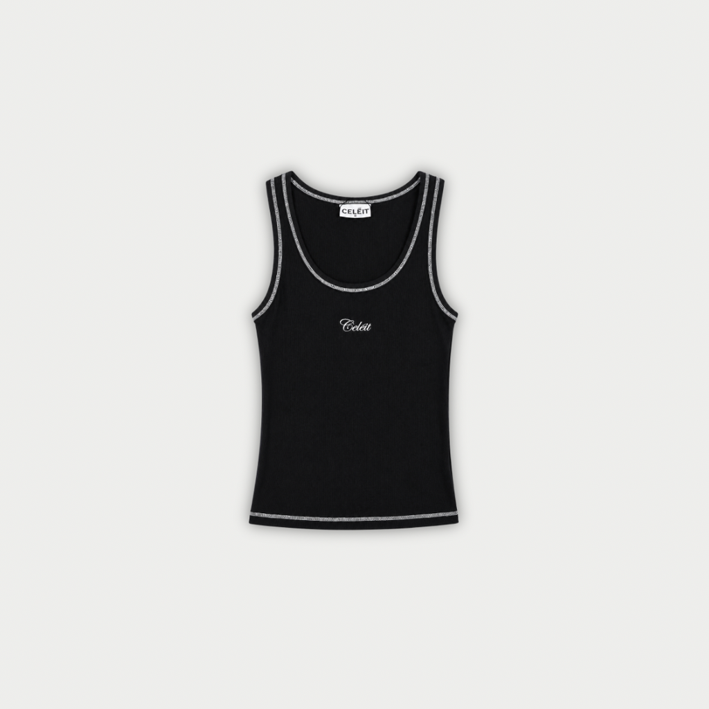 CROP TOP CELIT SCRIPT NEGRO