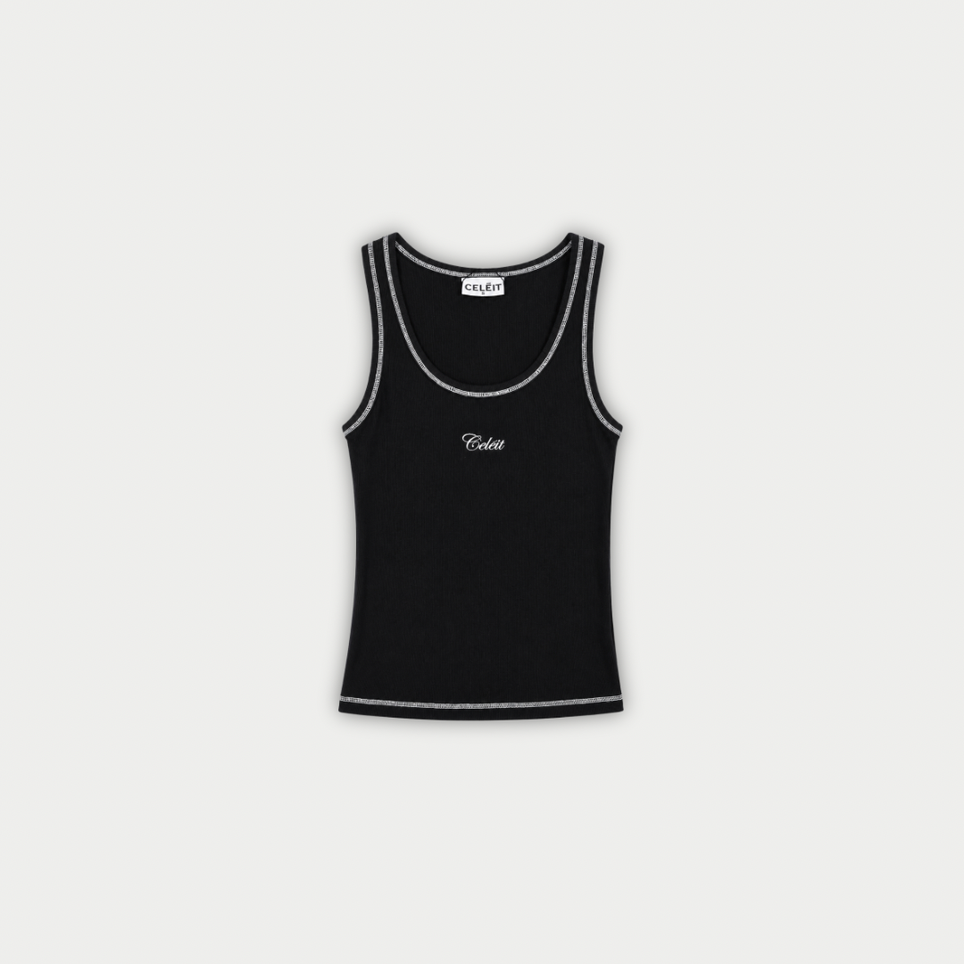 CROP TOP CELIT SCRIPT NEGRO