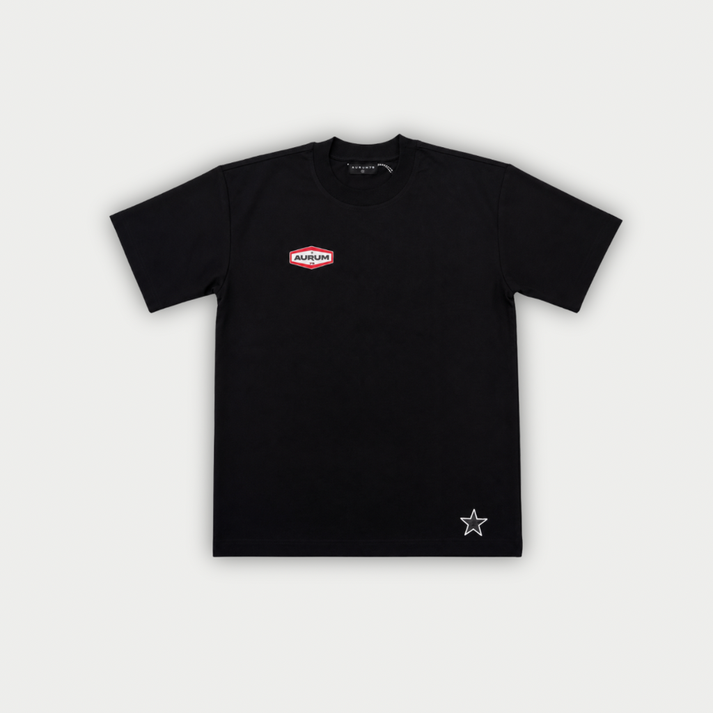 CAMISETA AURUM CHAMPAGNE NEGRA