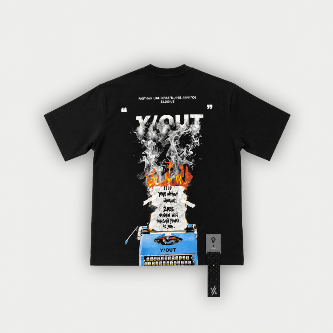 CAMISETA Y/OUT FAST DATA NEGRA