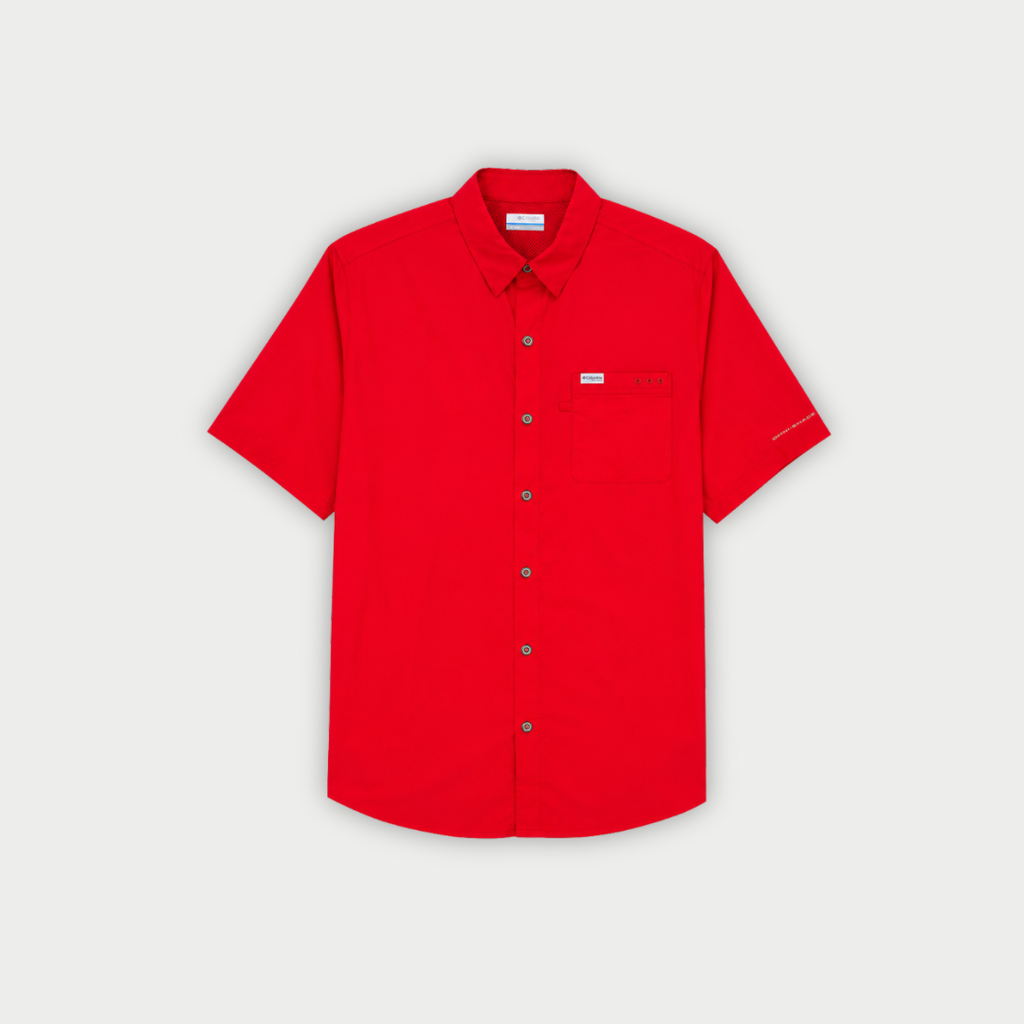 CAMISA COLUMBIA CRISTAL ROJA MANGA CORTA