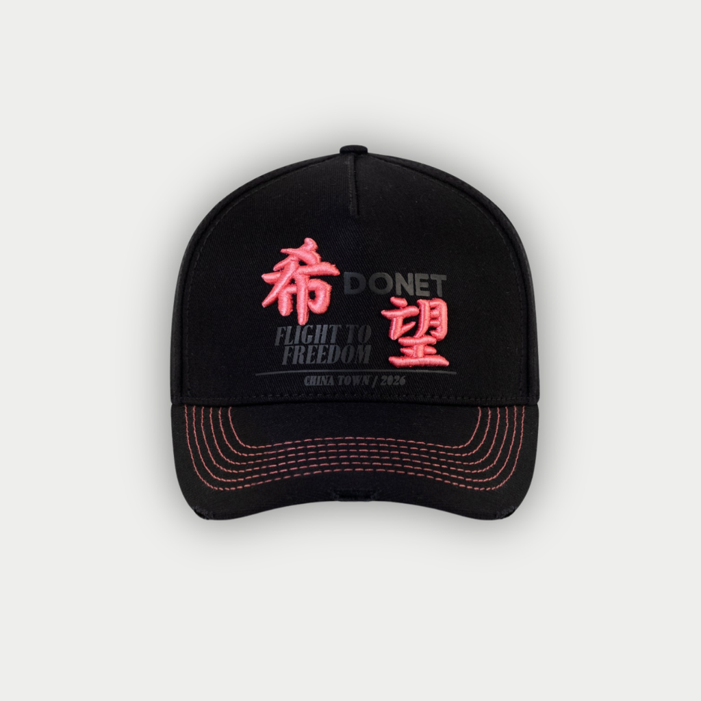GORRA DONET HONG NEGRO/ROSA VINO