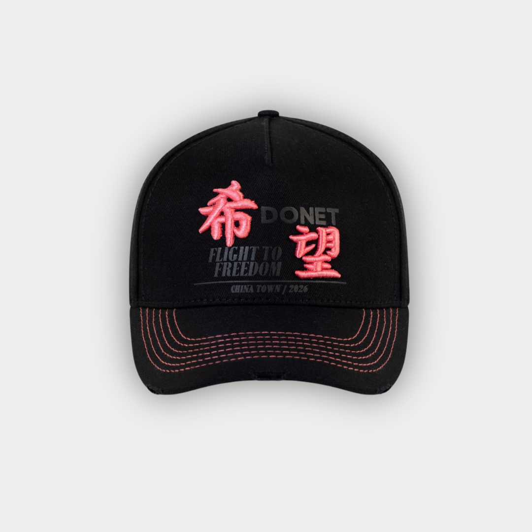 GORRA DONET HONG NEGRO/ROSA VINO