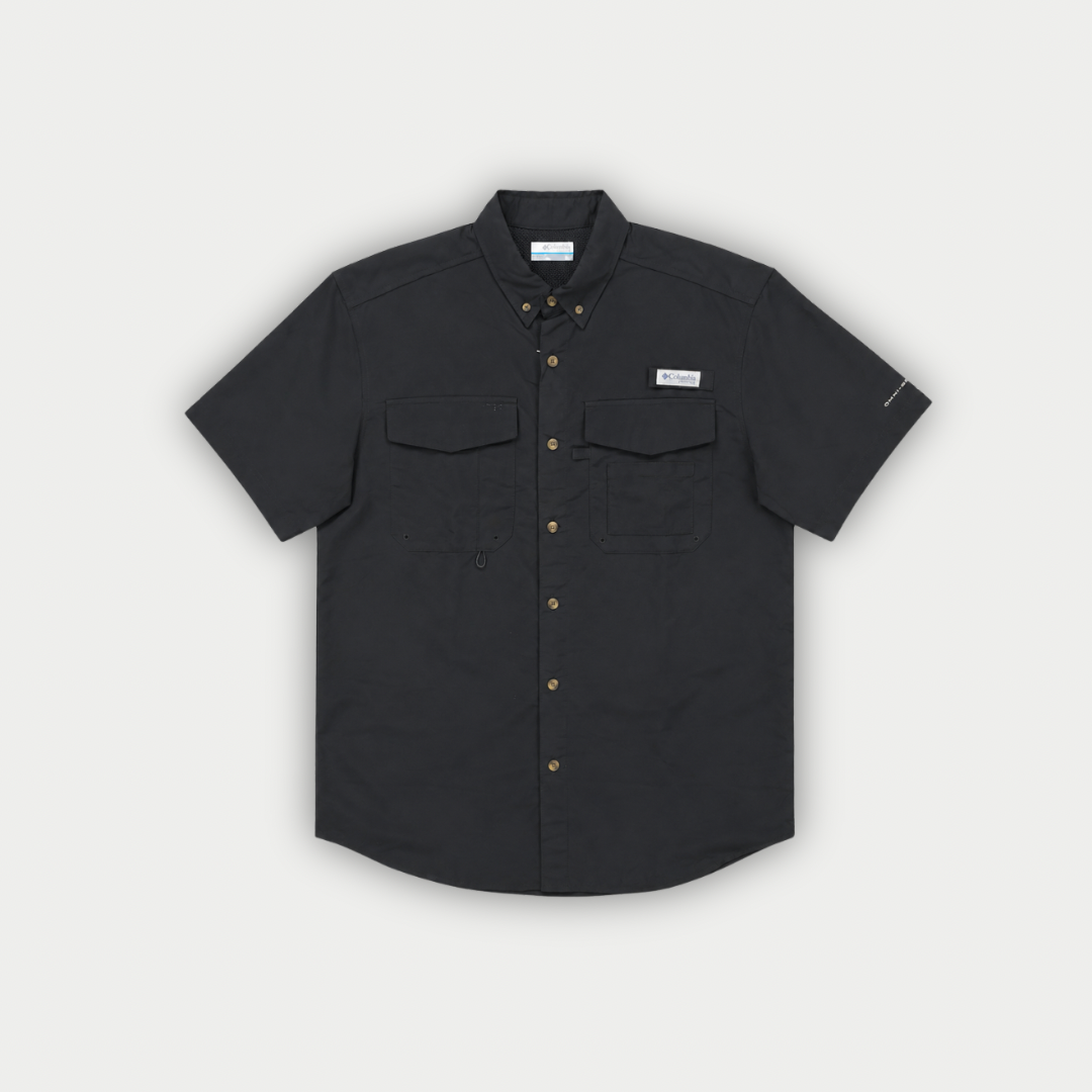 CAMISA COLUMBIA DISTANT NEGRA MANGA CORTA