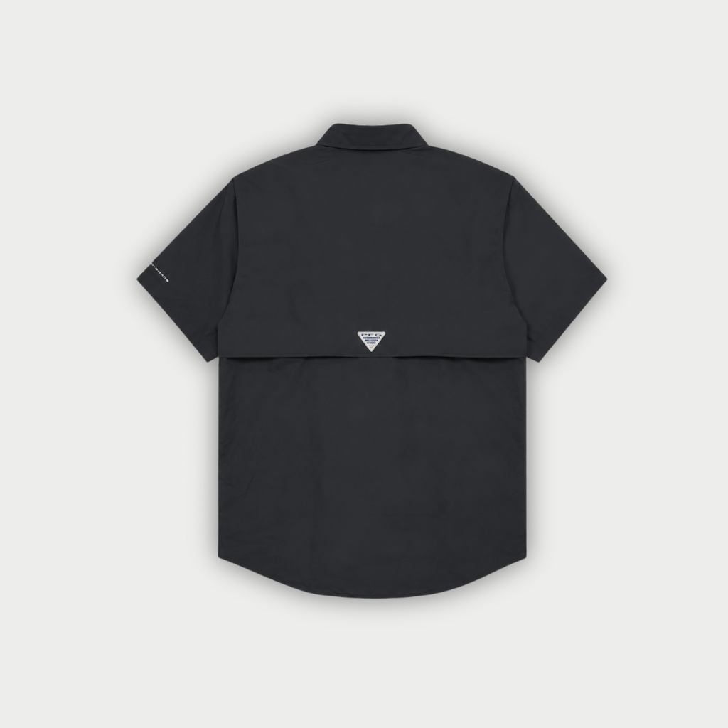 CAMISA COLUMBIA DISTANT NEGRA MANGA CORTA