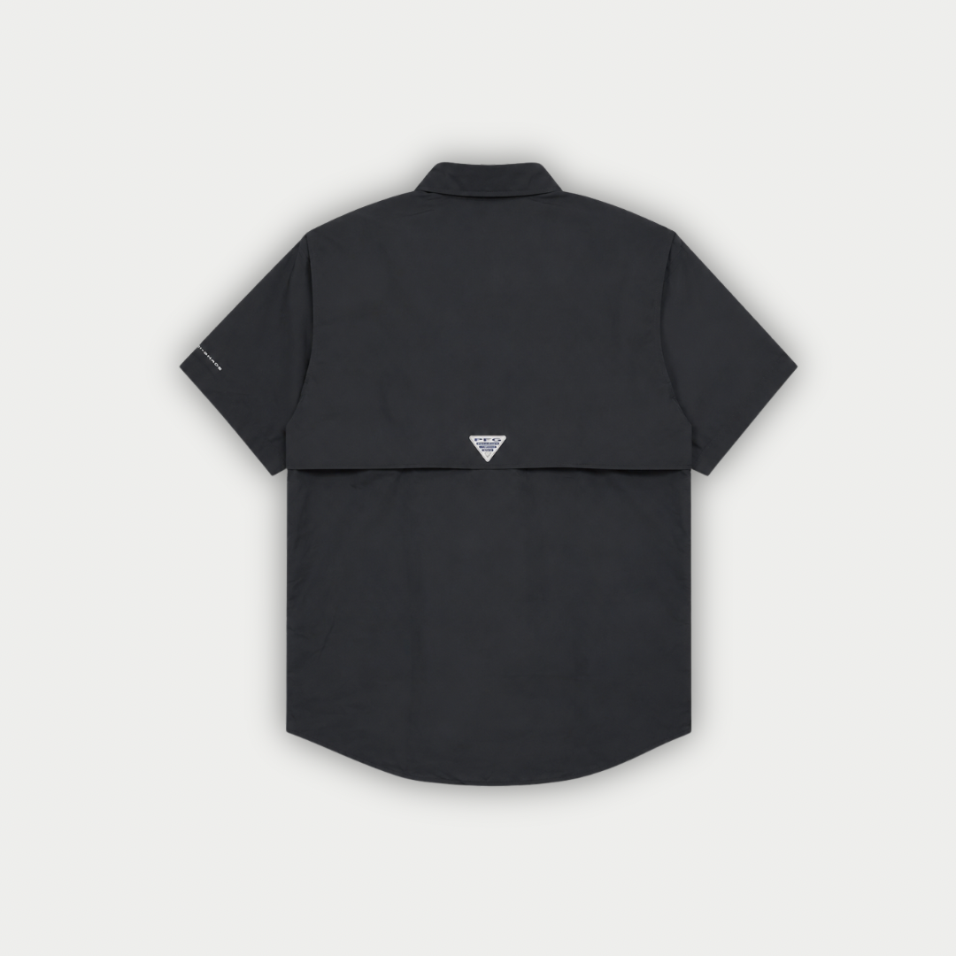 CAMISA COLUMBIA DISTANT NEGRA MANGA CORTA