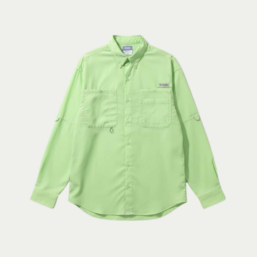 CAMISA COLUMBIA VERDE LIMA MANGA LARGA