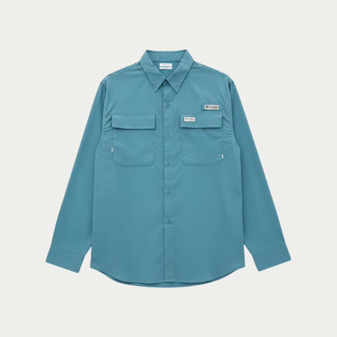 CAMISA COLUMBIA AZUL CELESTE MANGA LARGA