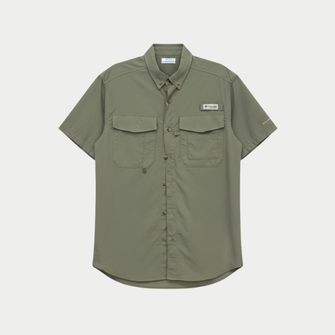 CAMISA COLUMBIA DISTAND VERDE MANGA CORTA