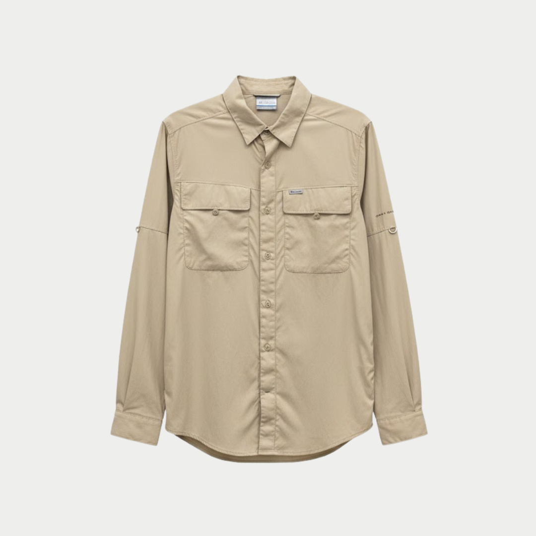 CAMISA COLUMBIA BEIGE MANGA LARGA