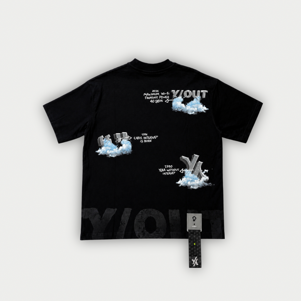 CAMISETA Y/OUT TIMELINE NEGRA