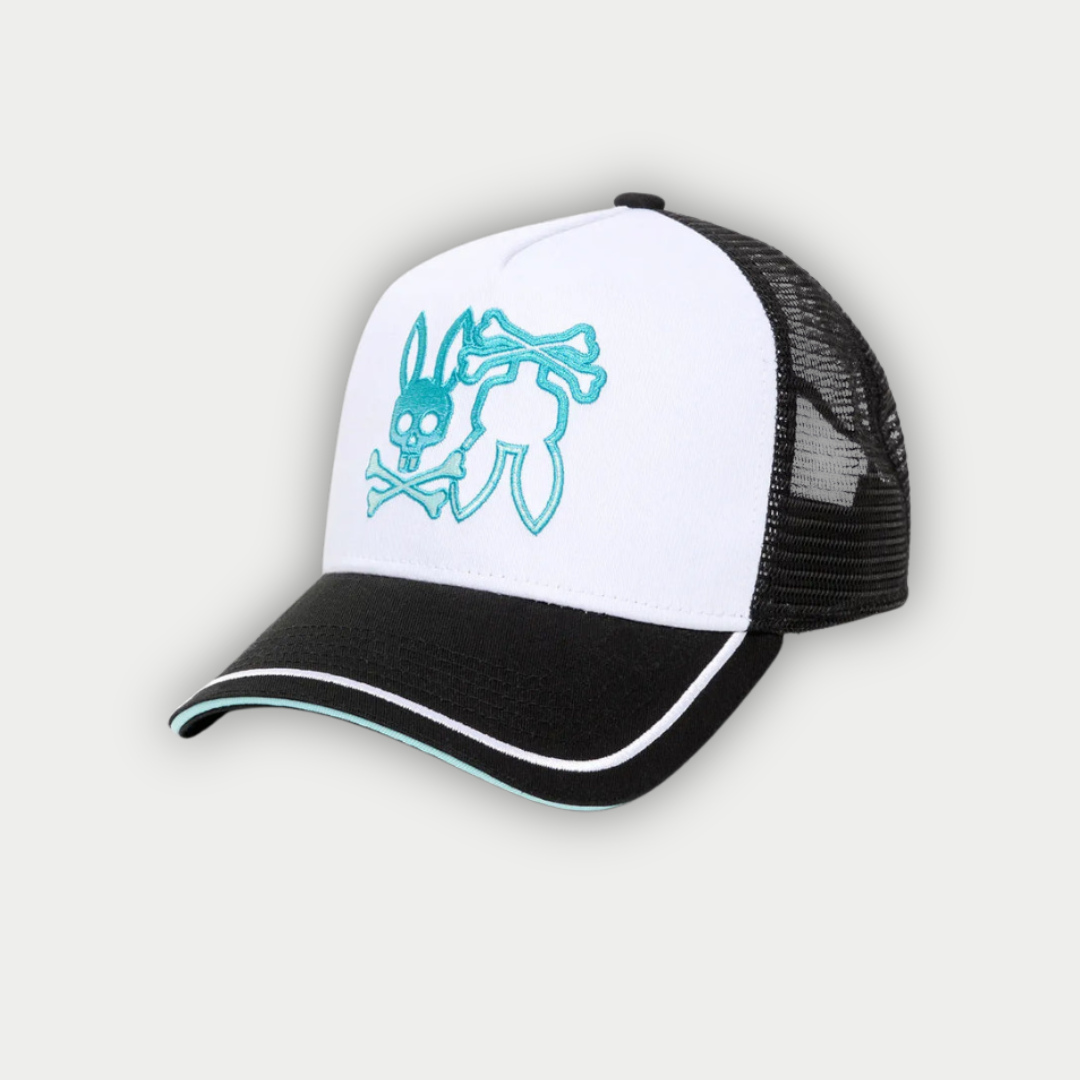 GORRA PSYCHO BUNNY BLANCA/NEGRA