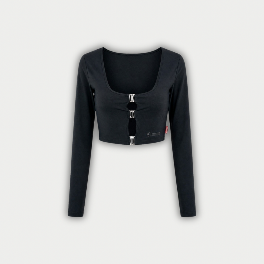 CROP TOP CLEMONT PIANTA NEGRO