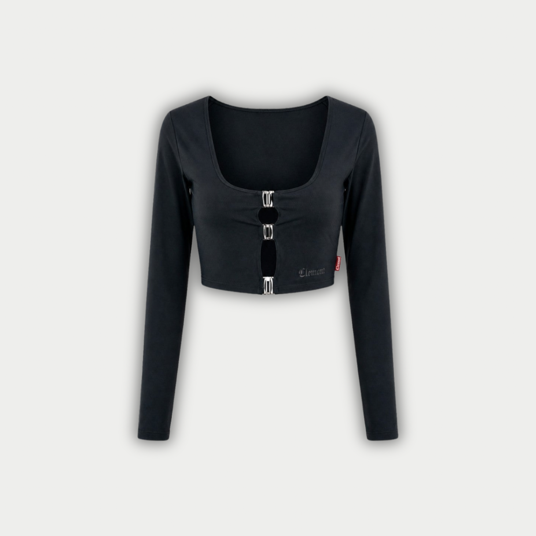 CROP TOP CLEMONT PIANTA NEGRO