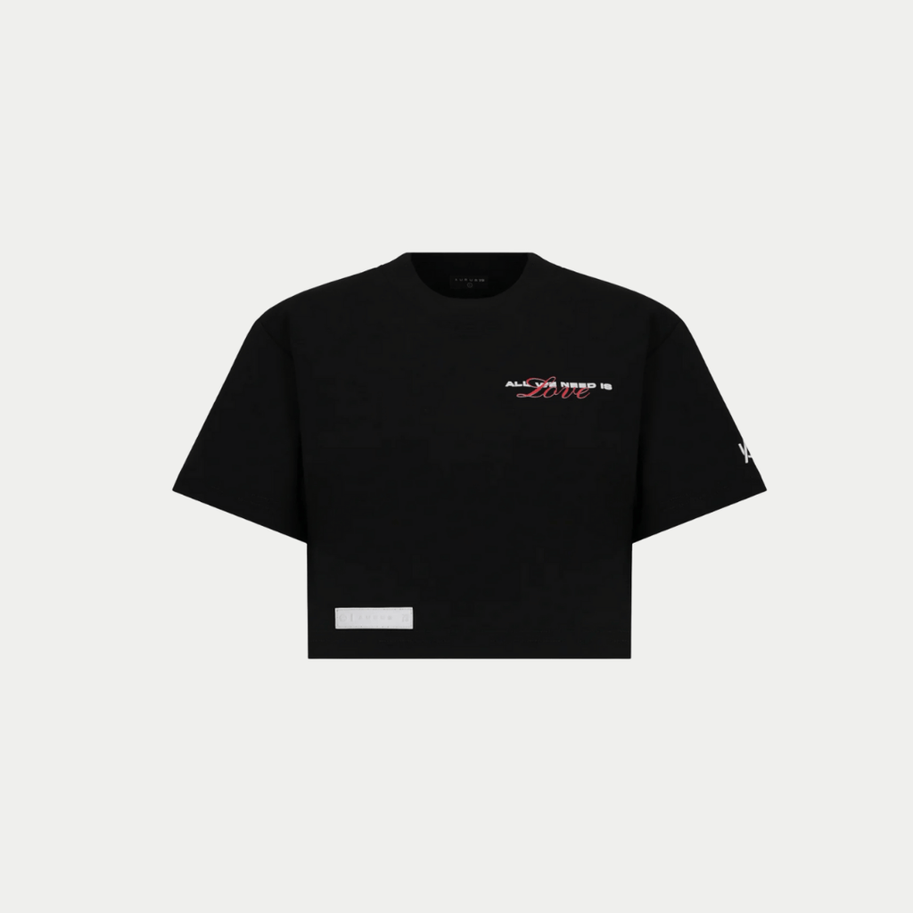 CROP TOP DAMA AURUM LOVE NEGRA