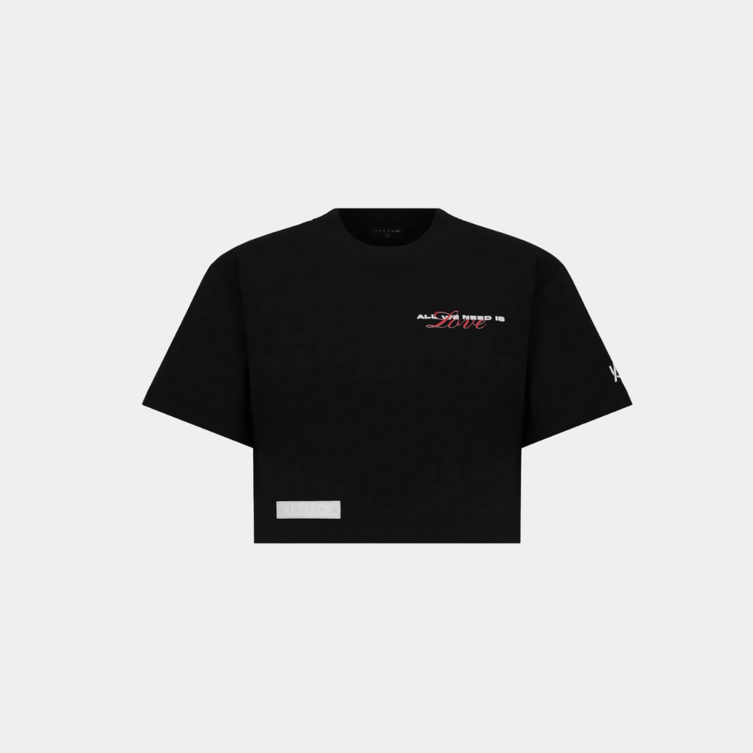 CROP TOP DAMA AURUM LOVE NEGRA