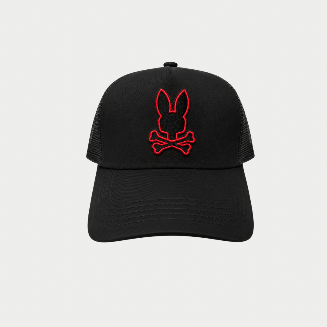 GORRA PSYCHO BUNNY NEGRA/ROJA